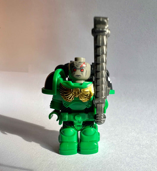 Custom Salamanders Minifigure with Power Armor, Chainsword & Plasma Pistol