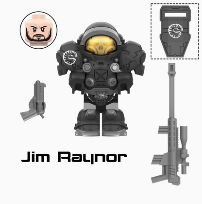 Starcraft 2 Minifig Set - Jim Raynor, Tychus Findlay, Terran Marines, Medic (5 minis)