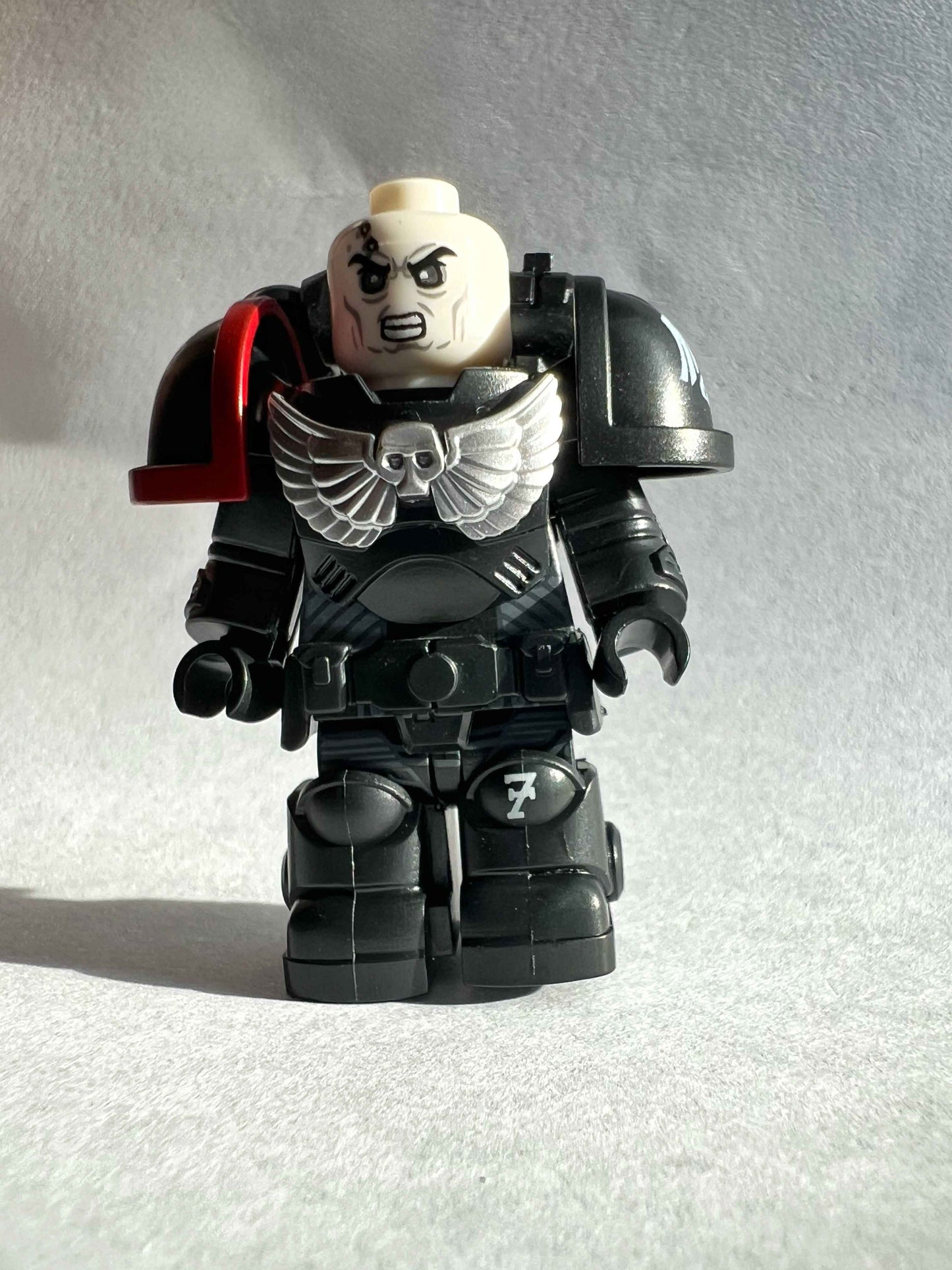 Custom Raven Guard Minifigure with Power Armor, Bolt Pistol & Plasma Rifle