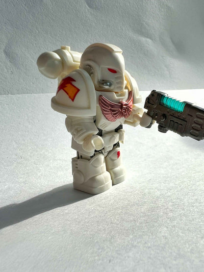 Custom White Scars Minifigure with Power Armor, Plasma Rifle & Bolt Rifle