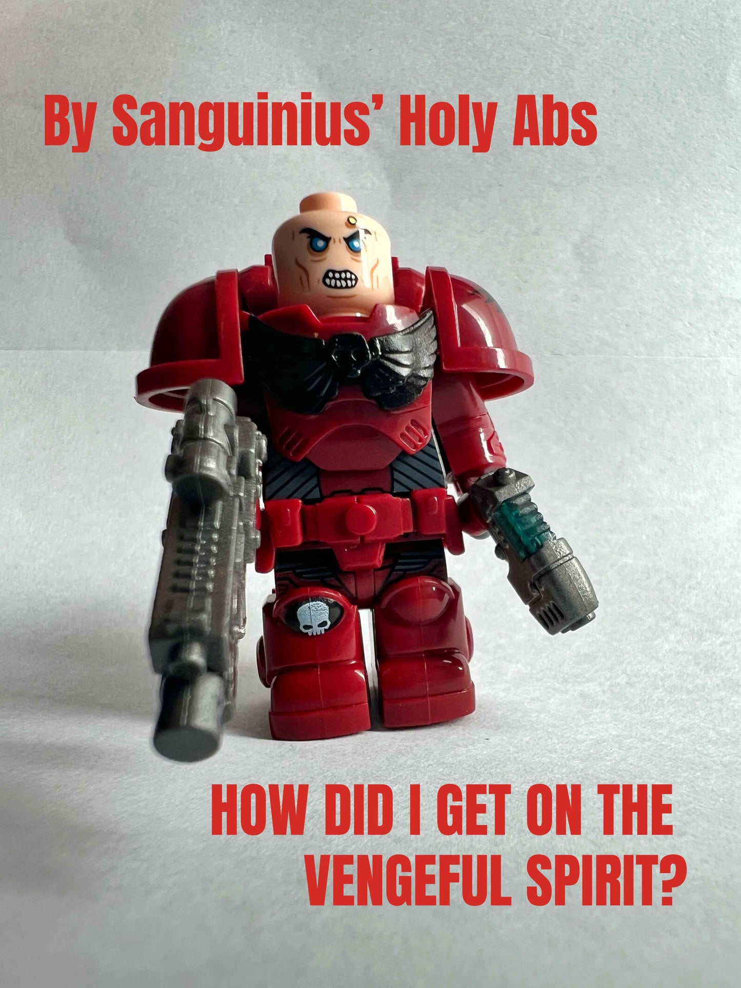 Custom Blood Angels Minifigure with Power Armor, Plasma Pistol & Boltgun