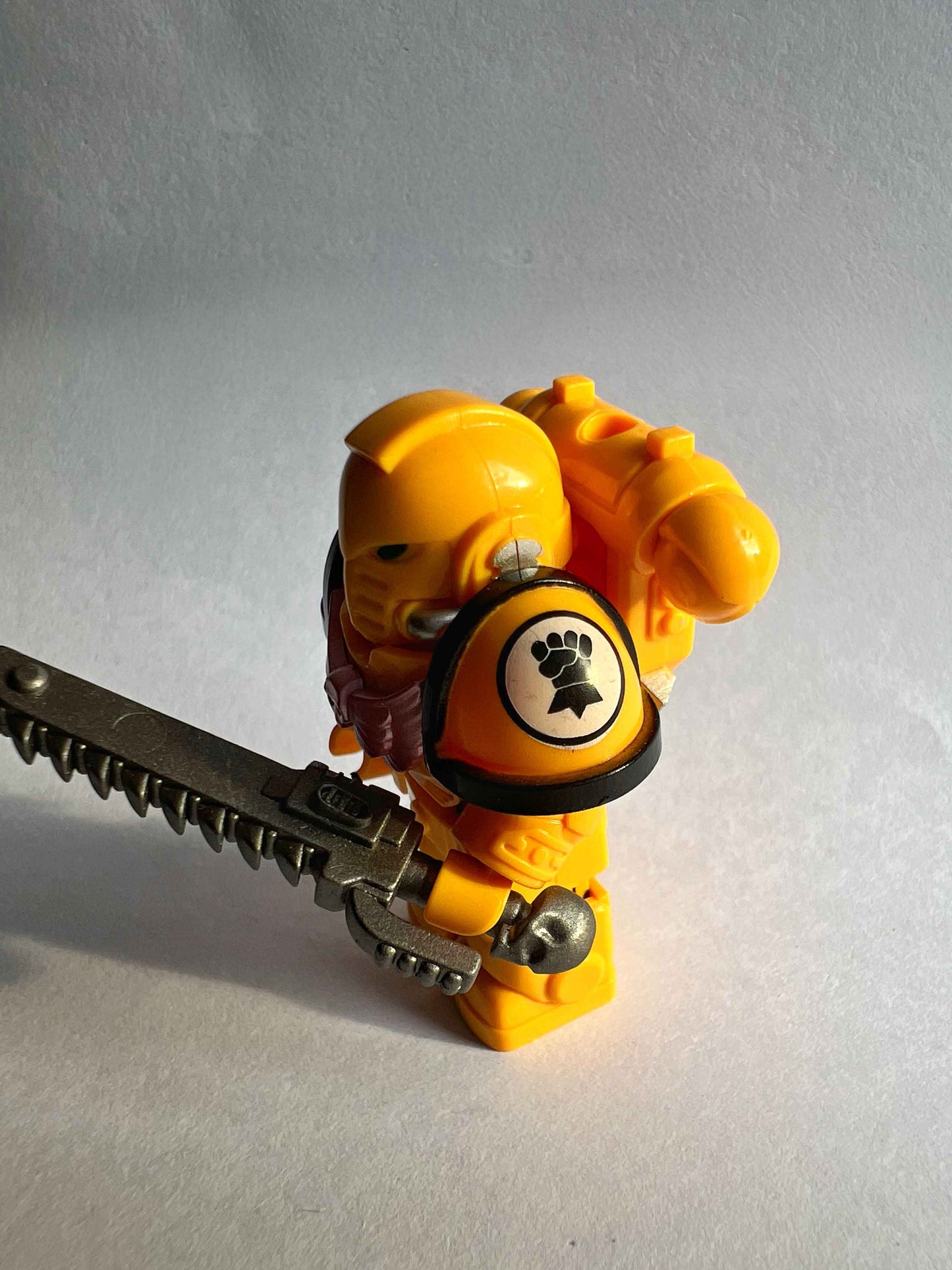 Custom Imperial Fists Minifigure with Power Armor, Bolt Pistol & Chainsword