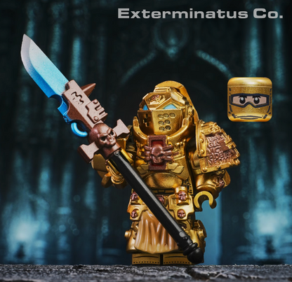 Custom Grey Knight Terminator Minifigure with Power Armor and Nemesis Force Halberd